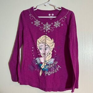 Disney Okie Dokie Frozen Elsa Purple Long Sleeve‎ Girls 6X
